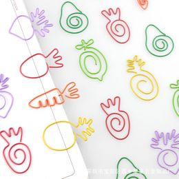 Clips 100pcs dessin animé mignon papier carotte de carotte citron avocat ananas forme note de papeterie papeterie