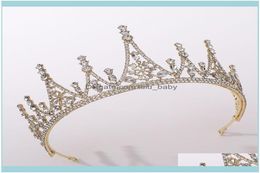 Clips Barrettes Bijoux JewelrygoldSier Couleur Style Baroque Brillant Cristal Diadème Et Couronnes De Noiva Princesse Royale Diadema Br3031990