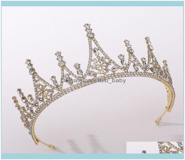 Clips Barrettes Jewelry JewelrygoldSier Color Baroque Style Shining Crystal Tiara and Crowns de Noiva Royal Princess Diadema BR6380060