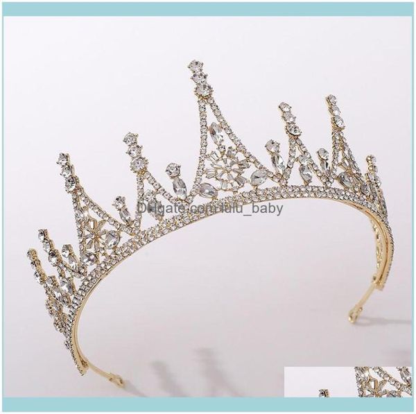 Clips Barrettes Jewelry JewelrygoldSier Color Baroque Style Shining Crystal Tiara and Crowns de Noiva Royal Princess Diadema BR7523333