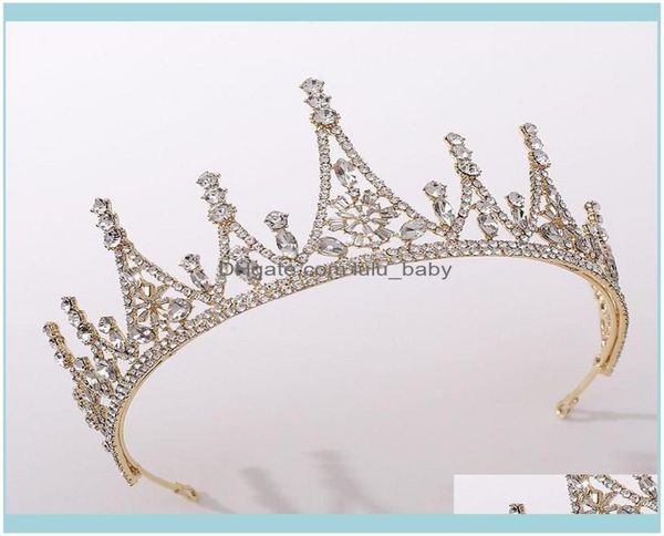 Clips Barrettes Jewelry JewelryGoldSier Color Baroque Style Shining Crystal Tiara and Crowns de Noiva Royal Princess Diadema BR3100835