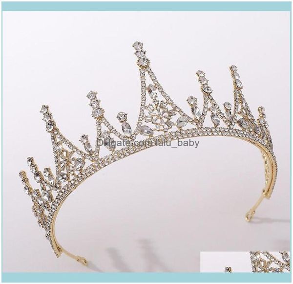 Clips Barrettes Jewelry JewelryGoldSier Color Baroque Style Shining Crystal Tiara and Crowns de Noiva Royal Princess Diadema BR3422913