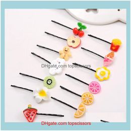 Clips Care Styling Tools Products3541 Lovely Hair Fruit Food Word Folder On Korean Harajuku Hairpin Edge Clip Cherry Lemon Super Adorable