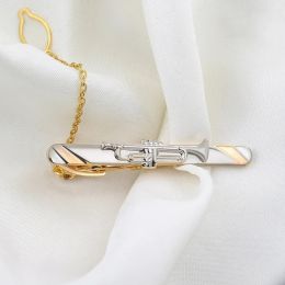 Clips Creative Musical Instrument Note Design Dual Color Electroplated Tip Clip Men's Wedding Concert Robe Accessoires Personnalisés