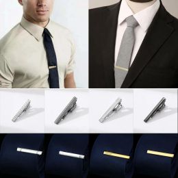 Clips Fashion Classic Gentleman Luxe roestvrijstalen Tie Clip 4 cm Black Wined Quality Bar Wedding Business Business Business Busin