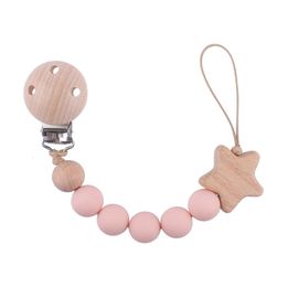 Clips porte-sucette en Silicone pour fille, Clip avec perles de dentition, chaînes de sucette, porte-mamelon pour bébés, jouets à mâcher pour nouveau-né