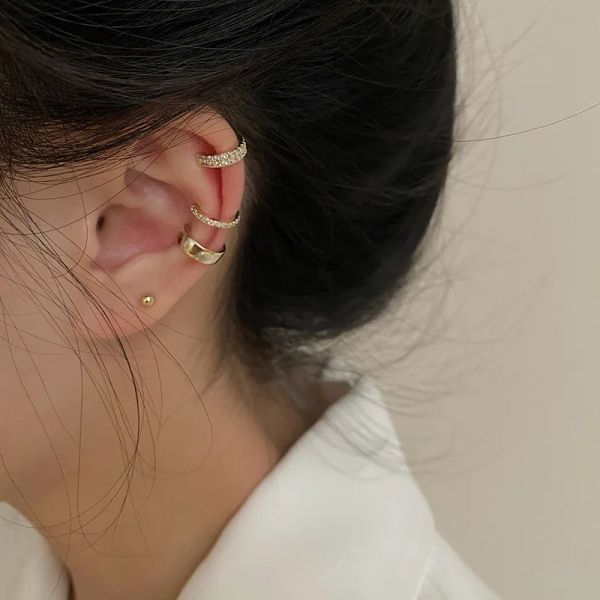 Clips coréens mode délicat zircon mignon boucles d'oreilles clip femelle
