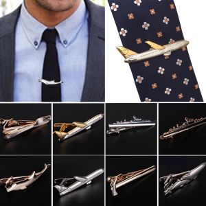 Clips Men Alloy Metal Gold Color Tie Clips Fashion Steamship Dolphin Airplane Tie Bar mariage Bijoux Bijoux Business Man Gifts