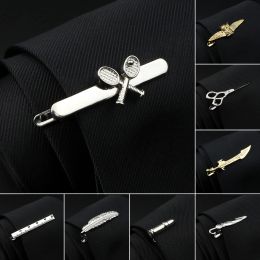 Clips Men Alloy Metal Sliver Color Tie Clips 27 Designs Option Ciseaux Fish Bone Bear Bar Animal Clip Clip Bar Mariage Bijoux Bijoux