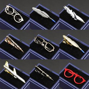 Clips Nieuwe Mens Classic Metal Tie Mode kleurrijke chroom roestvrije glazen veerpen speer schaar vliegtuig vorm suit trek sluiting