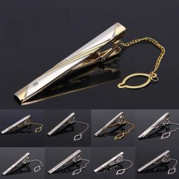 Clips Nouveau clip de cravate argenté pour hommes Classic Clips Clips Clips Alloy Tie Bar Qualité Émail Tie Col Collier Pin Crystal Business Corbata