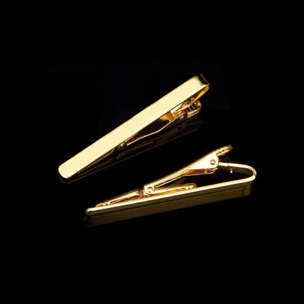 Clips Nouveaux clips Clips Men's Met Metal Coldie Bar Robe Shirts Tie Pin pour la cérémonie de mariage Copper Metal Gold Color Tie Clip Accessoires Man