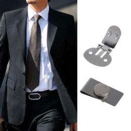 Clips Practical Magnetic Tie Clip Invisible Elegant Men's Suit Veste Veste en acier inoxydable Pin de revers magnétique maintient la cravate en place
