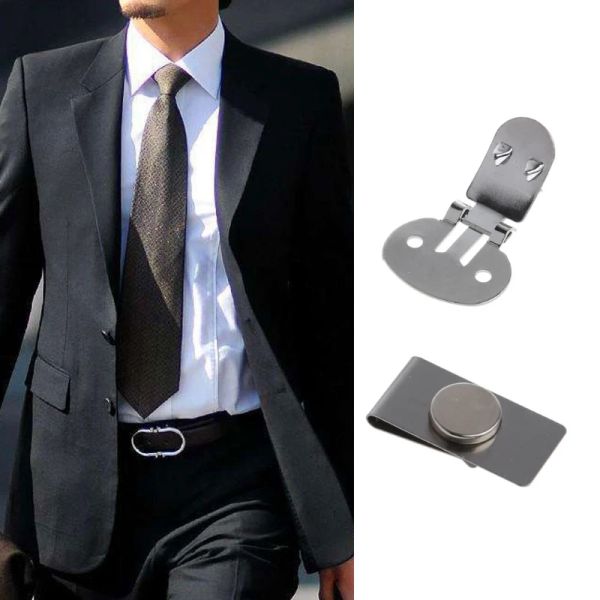 Clips Práctico clip de corbata magnética invisible elegante chaqueta para hombres de hombres de acero inoxidable