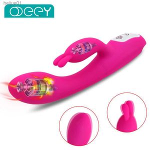 Clit Dual Motor Konijn Dildo Zachte Siliconen 360 Buigbare Vaginale G Spot Vibrator 10 Speed Tepel Stimulator Adult Sex Toys Product L230518