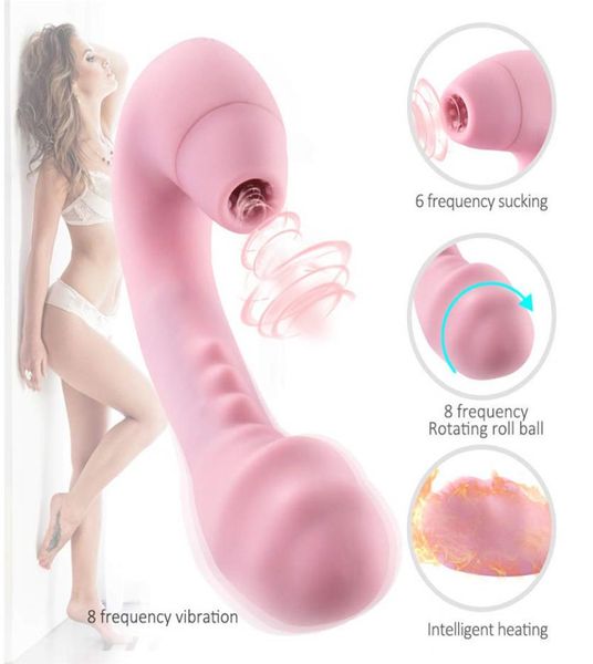 Clit Sucker Stimulat de mamelon oral Pust Pussy Vanteur de vagin Clitoris Licking Sex Toys For Woman Massageur Sucking Vibrator Y191213442493