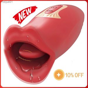 Clit Tong Likken Vibrator Vrouwelijke Speeltjes voor Vrouwen Mond Bijten Orale Clitoris Stimulator Zuigen Tepel Orgasme Volwassen Product L230518