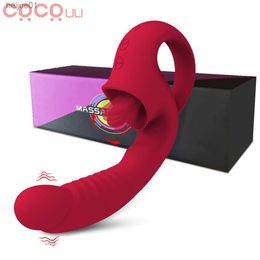 Clitoride Licking G Spot Vibratore Dildo realistico Stimolatore clitorideo per donne con 10 modalità di vibrazione leccate Ricaricabile L230518