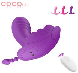 Stimulateur clitoridien invisible culotte silencieuse gode vibrateur plug anal 10 modes avec télécommande jouets sexuels vibrants pour femmes Y25932991