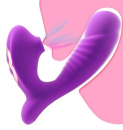 Clitoral Sucking G Spot Dildo Vibrator met 10 krachtige modi Clit Sucker Oplaadbare clitoris Stimulator Seksspeeltjes voor vrouwen 22032182937