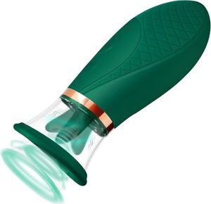 Clitoraal zuigen vibrator seksspeeltjes, 3 zuigen 9 likmodi tepels clit sucker voor snel orgasme, tong vibrators volwassen speelgoed voor vrouwen paren-groen