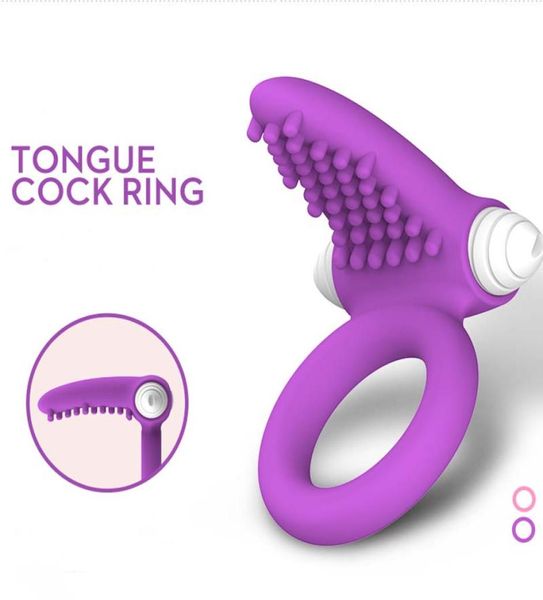 Vibrateur clitoridien anneaux de pénis vibrants réutilisables jouet sexuel Oral retard pulvérisation anneau de coq durable produits de sexe pour adultes pour Man1467319