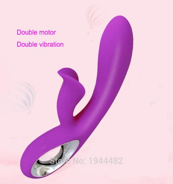 Clitoris Vibratorg Spot Vibrator Magic Wand Sex Doll pour couples Dildo vibration langue sex Toy Dual Motor9 Speed USB Charge 5605465