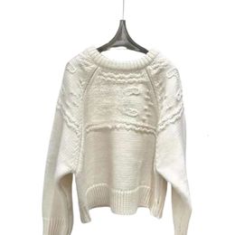 CLNE Designer Sweater Luxe Mode Dames Trui Origineel Hoogwaardig Hele Stuk Haakpatroon Witte Lange Mouwen Gebreide Ronde Hals