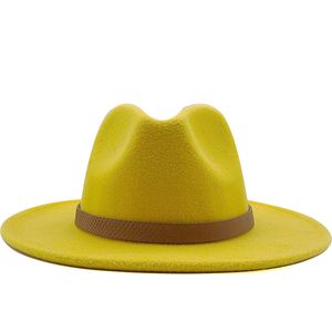 Sombreros Fedora de fieltro de lana de ala ancha Cloche, sombreros de fieltro de estilo Panamá para mujer, sombrero de jugador Trilby, gorra de sombrilla de vaquero de fiesta a la moda 230211