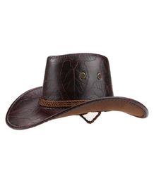 Cloches Cowboy chapeau hommes femmes équitation soleil cuir extérieur large bord casquette voyage Performance Western chapeaux Visor1274324