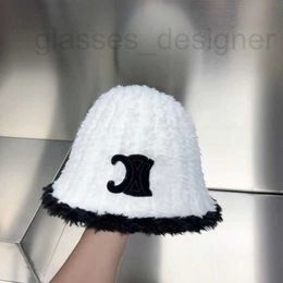 Cloches Designer Arc de Triomphe Sombrero de Pescador de Felpa Negro para Mujer, versátil en otoño e Invierno, Gorro de Pescador cálido, Cabeza Grande, Cara Alrededor GNOR