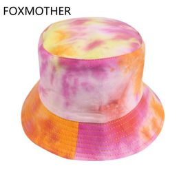 Cloches Foxmother Multicolor Graffiti Tie Dye Bucket Hats Hip Hop Outdoor Sports zomer Vissen Gorros Boonie Hat Caps Man Women