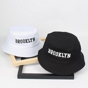 Cloches Hombres Mujeres Brooklyn Bucket Hat Algodón Estampado Hip Hop Pescador Panama Sun Summer Outdoor Street Casual Visor Cap