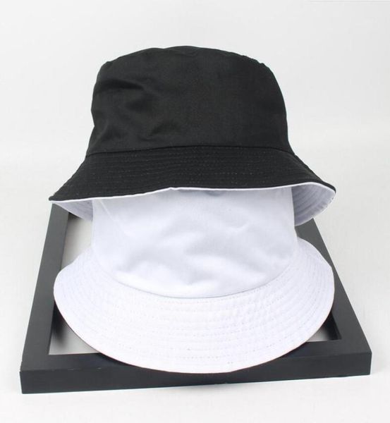 CLOCHES deux côté réversible noir blanc seau massif seau unisexe Chapeau Fashion Fishing randonnée Bob Caps femmes hommes Panama Summer18443172