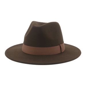 Cloches dameshoed mannen fedora hoeden brede riem lintband solide klassieke formele jurk bruiloft fedora hoeden voor mannen sombreros de mujer 230210