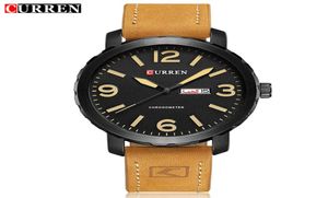 Horloge Men Watch Brand Curren Casual Leather Business Watch Men Afficher la semaine DATE SEMAINE DU TIRZ MALLE MALLE MONTRE HOMME885532