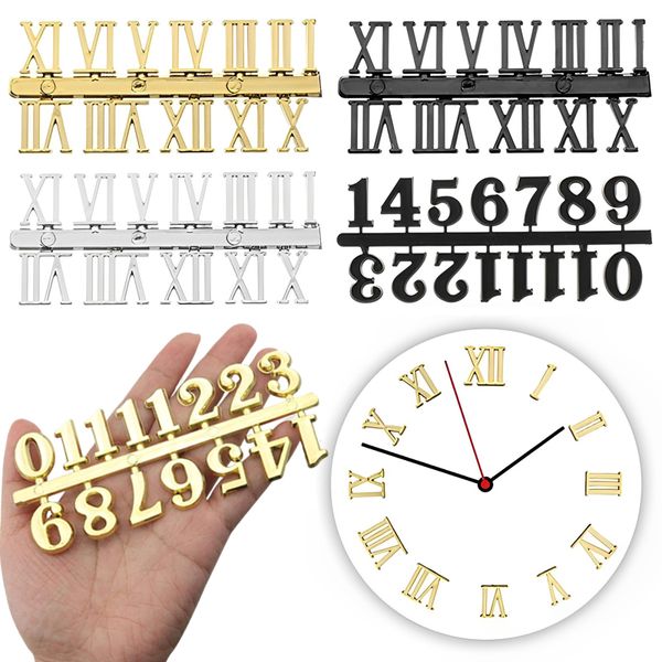 Numéros d'horloge Diy Numéros romains numériques Pièces de remplacement de l'horloge pour la maison décor arabe Numéro Arabe Quartz Corloge de réparation outils