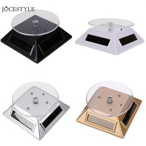 Horloge montre pièces accessoires 3 couleurs LED lumière solaire vitrine 360 tourne-disque montre rotatif présentoir Tools2700