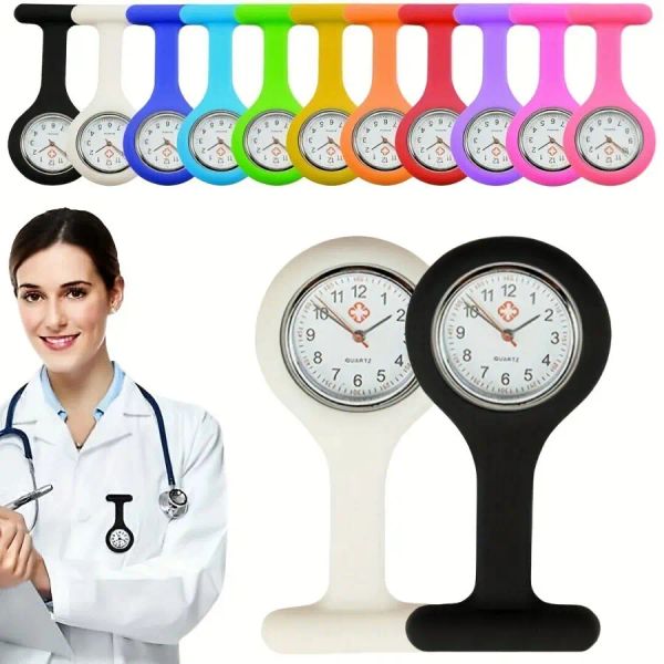 Horloges 1pc Nurse Watch Brooch, Silicone avec broche / clip, soins de santé infirmière médecin paramédical de la broche médicale