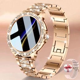 Horloges 2023 New Fashion Femmes Bluetooth Call Smart Watch 1.32 "AMOLED 360 * 360 HD SPROSS SPORTS Fitness Ladies Smartwatch Diamond Band