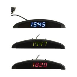 Klokken 3 in 1 auto 12V digitale LED voltmeter spanning temperatuur klok thermometer auto