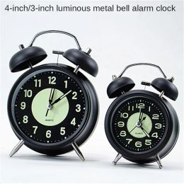 Klokken 4 inch creatief metalen materiaal wekker nachtbed hoofd schattig bureaublad kleine wekker ronde groot alarm mute scan klokcadeau