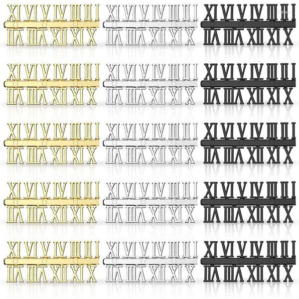 Accessoires d'horloge 15 pièces Corloge Numes Kit DIY Nombres numériques Nombres numériques Pièces de remplacement (chiffres romains)