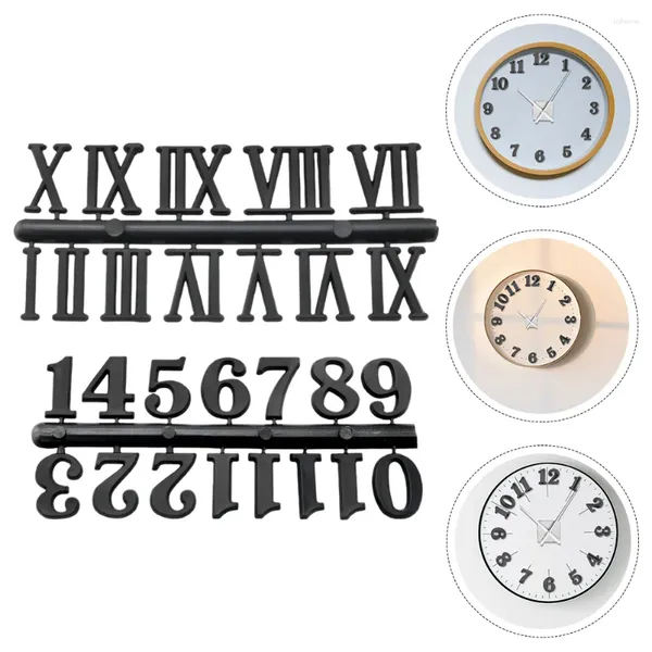 Accessoires d'horloges 2 ensembles d'horloge plaque d'immatriculation aiguilles pièces de rechange chiffres Kit mouvement bricolage plastique numéros numériques fournitures mur