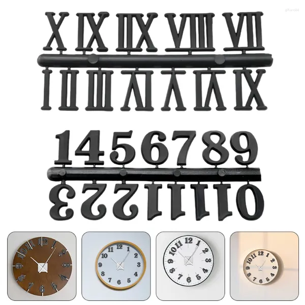 Clocks Accessoires 2 SETS Plaque d'immatriculation Roman pour une carte numérique Bell Number Arabe Réparation des accessoires Numéros de remplacement