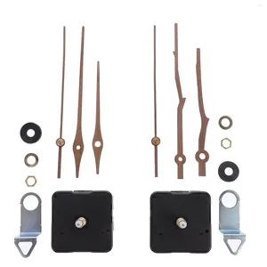 Accessoires d'horloges, 2 ensembles, mouvement d'horloge à Quartz, mécanisme de bricolage, filetage, arbre Long, accessoire en plastique, Kit de pièces de rechange