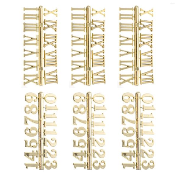 Accessoires d'horloges 6 pièces montre chiffres arabes en bois bricolage chiffres numériques cloche pour pièces de réparation Kit en plastique