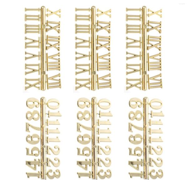 Clocks Accessoires 6 PCS Watch Bell Corloge Chiffes Kit de mur numérique Réparation des accessoires de bricolage arabe romain