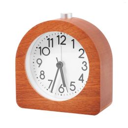 Horloges accessoires réveil sans cocher en bois rétro avec cadran clair