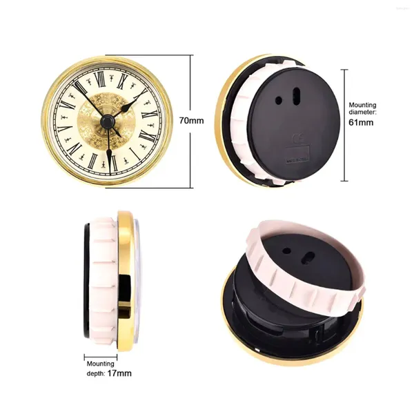 Clods Accesorios Inserto de reloj Reemplazo mini Gold Trim clásico de 70 mm Aplicar para salas de reuniones de restaurantes Salón de huéspedes de la oficina